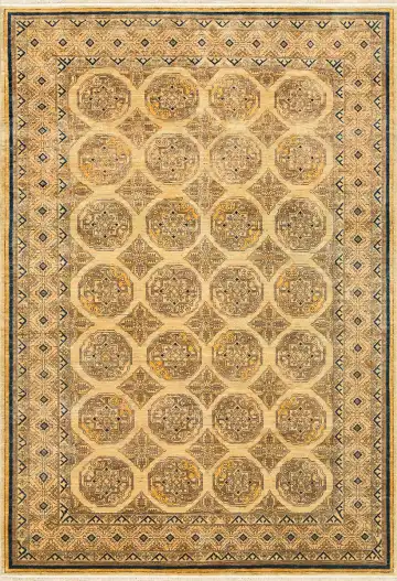 Ковёр Saltani 1460 — кремовый и золотистый, с медальоном