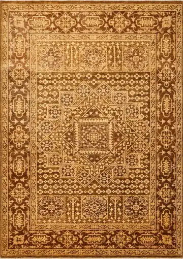 Ковёр Mamluk 1466 — бежевый и коричневый, с медальоном