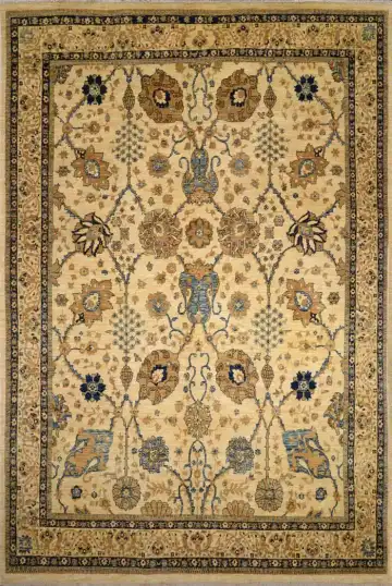 Ковёр Saltani 1470 — кремовый и коричневый, восточный орнамент