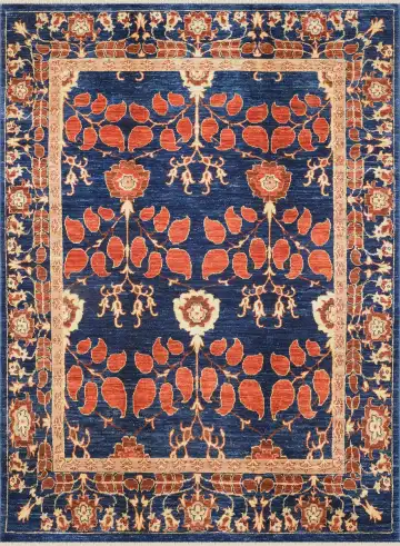 Ковёр Saltani 1471 — синий и красный, сюжетный рисунок