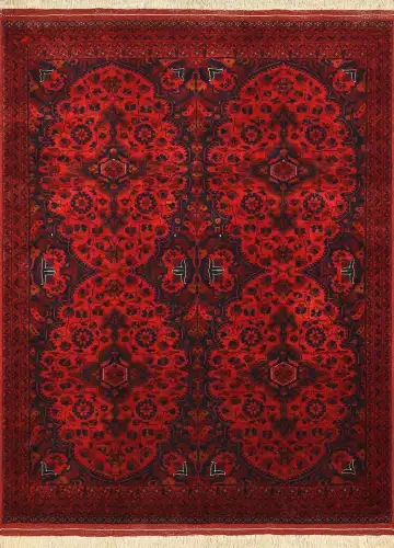 Ковёр Beleji 1474 — красный и чёрный, с медальоном