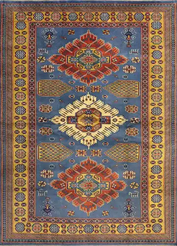Ковёр Shirvan 1486 — синий и красный, геометрический рисунок