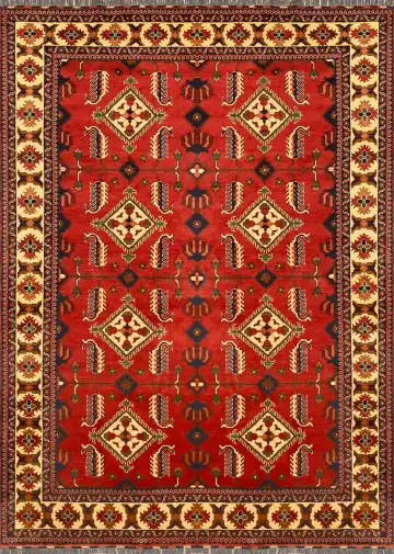 Ковёр Merinos 1490 — красный и жёлтый, восточный орнамент