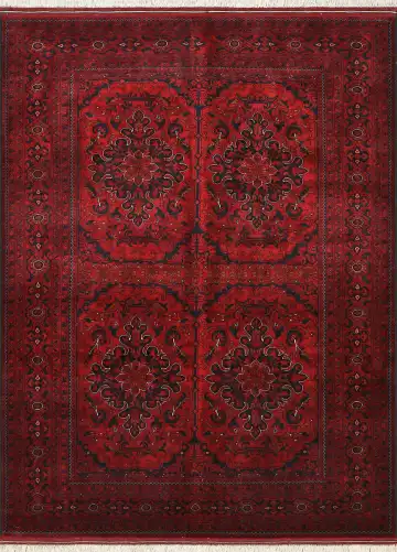 Ковёр Beleji 1492 — красный и чёрный, с медальоном