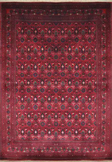 Афганский ковёр 1500 — красный и чёрный, восточный орнамент