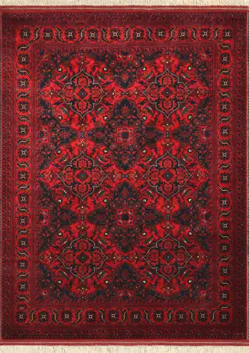 Ковёр Beleji 1504 — красный и чёрный, с медальоном