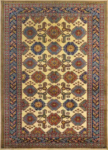 Кавказский ковёр 1508 — кремовый и красный, восточный орнамент