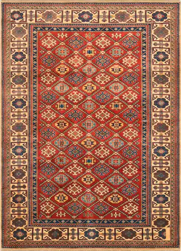 Ковёр Shirvan 1511 — красный и белый, геометрический рисунок
