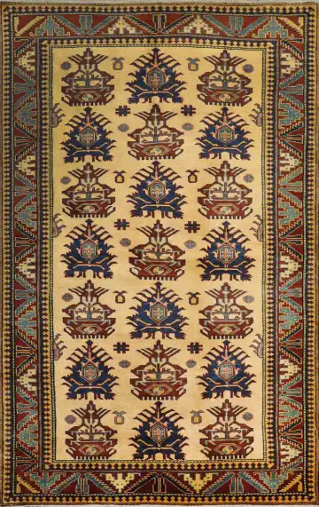 Ковёр Shirvan 1516 — бежевый и чёрный, сюжетный рисунок