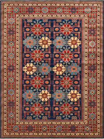 Ковёр Shirvan 1545 — синий и красный, растительный рисунок