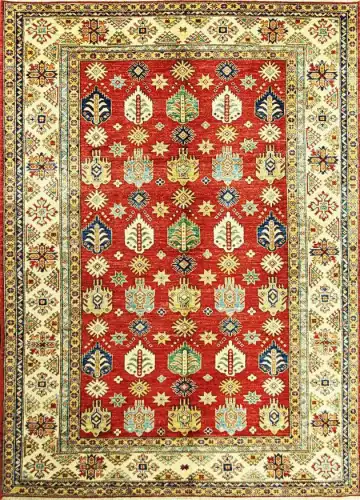 Кавказский ковёр 1562 — красный и кремовый, растительный рисунок