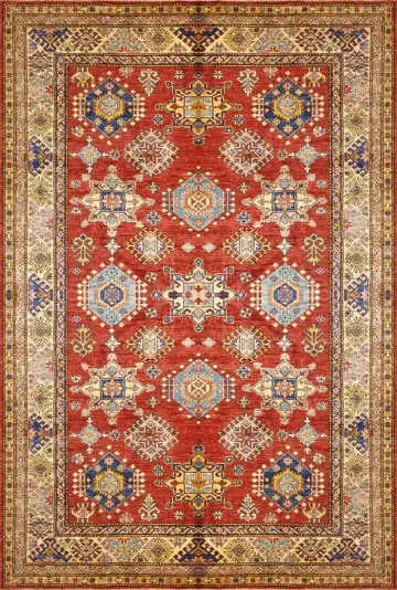 Кавказский ковёр 1565 — красный и синий, с медальоном