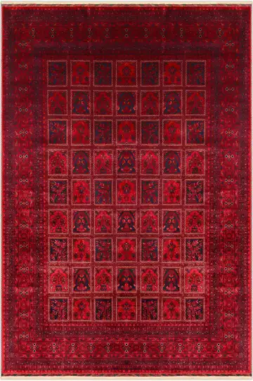 Ковёр Beleji 1578 — красный и чёрный, геометрический рисунок