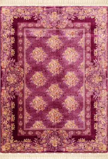 Ковёр Aubusson 1584 — фиолетовый и золотистый, с медальоном