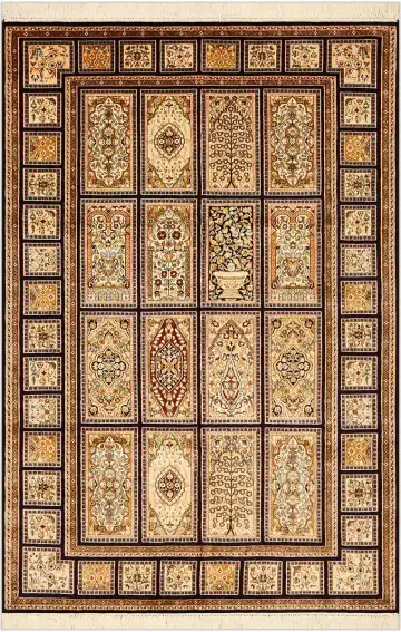 Ковёр Paradise Garden 1585 — коричневый и золотистый, восточный орнамент