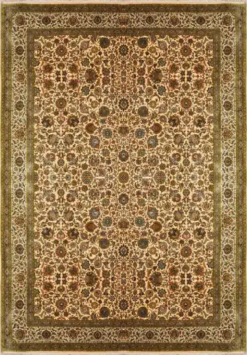 Ковёр Кашмир 1595 — жёлтый и коричневый, растительный рисунок