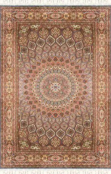 Ковёр Gombad 1602 — бежевый и кремовый, с медальоном