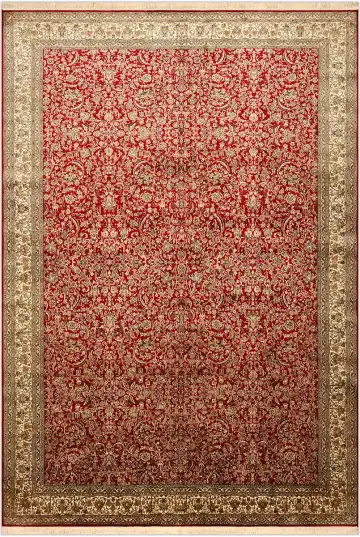 Ковёр Кашмир 1623 — красный и кремовый, растительный рисунок