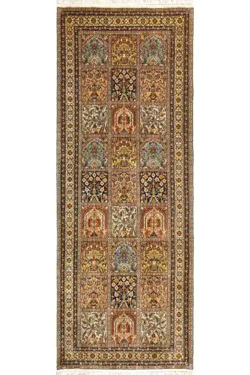 Ковёр Paradise Garden 1641 — коричневый и голубой, в полоску