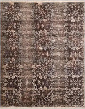 Ковёр Flowers 1653 — коричневый и белый, растительный рисунок