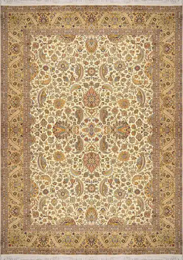 Ковёр Afshan 1655 — кремовый и жёлтый, с медальоном