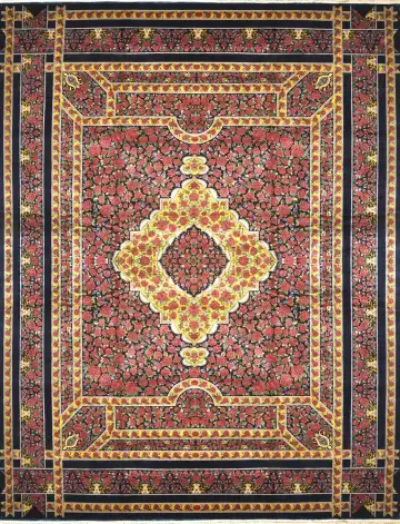 Ковёр Хереке 1661 — терракотовый и жёлтый, с медальоном