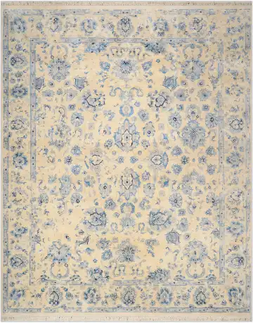 Ковёр Shabby Classic 1667 — бежевый и голубой, растительный рисунок