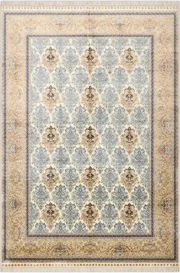 Ковёр Rocaille 1670 — голубой и кремовый, с медальоном