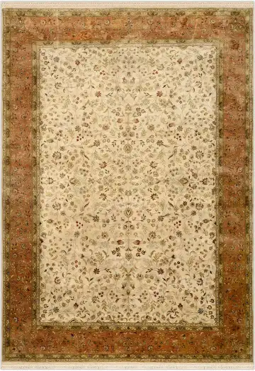 Ковёр Rajastan 1680 — кремовый и коричневый, растительный рисунок