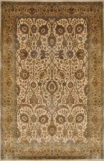 Ковёр Rajastan 1691 — кремовый и коричневый, с медальоном