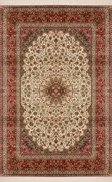 Ковёр Кашмир 1709 — красный и кремовый, с медальоном