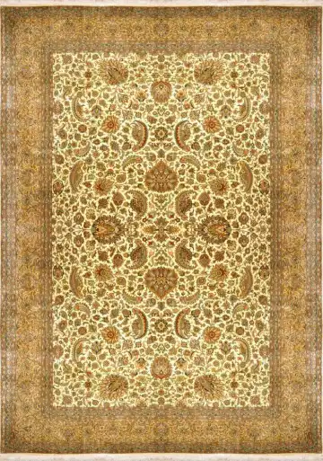 Ковёр Afshan 1728 — кремовый и золотистый, с медальоном