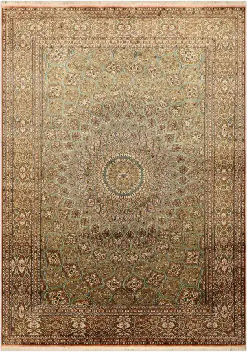 Ковёр Gombad 1732 — бежевый и коричневый, с медальоном