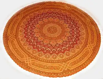 Персидский ковёр 1749 — золотистый и красный, с медальоном