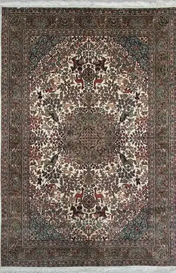 Китайский ковёр 1753 — синий и кремовый, с медальоном