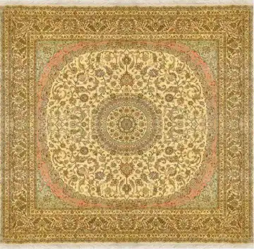 Ковёр Кашмир 1754 — кремовый и золотистый, с медальоном