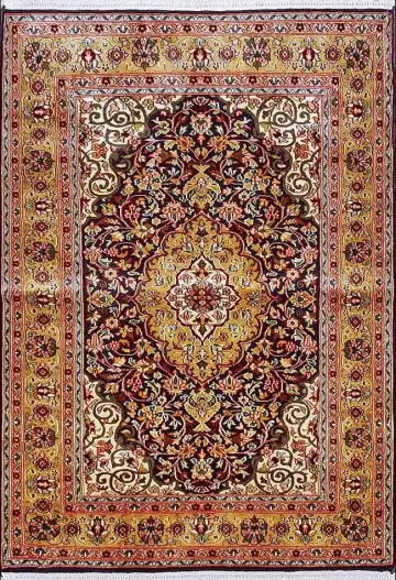 Ковёр Кашмир 1773 — бордовый и кремовый, с медальоном