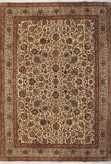 Ковёр Кашмир 1775 — кремовый и коричневый, восточный орнамент