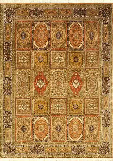Индийский ковёр 1781 — кремовый и красный, геометрический рисунок