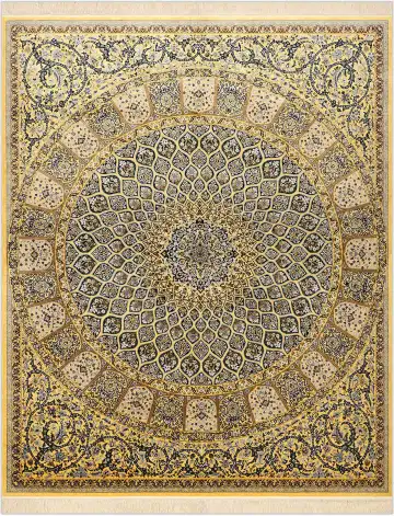 Ковёр Gombad 1801 — кремовый и бежевый, с медальоном