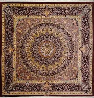 Персидский ковёр 1828 — коричневый и чёрный, с медальоном