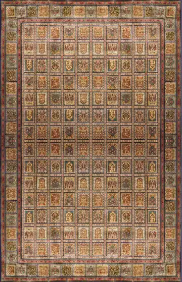 Ковёр Кашмир 1835 — красный и кремовый, геометрический рисунок