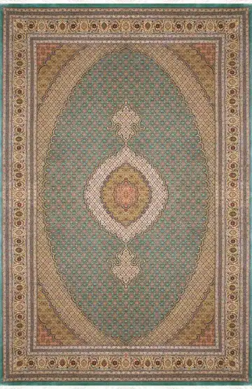 Ковёр Mahi 1840 — голубой и кремовый, с медальоном