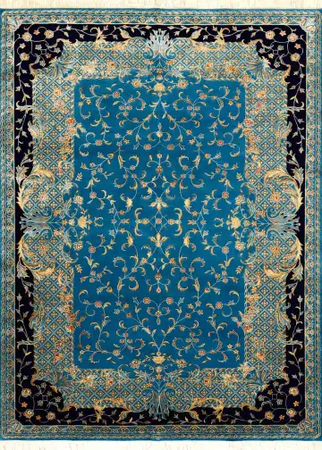 Ковёр Aubusson 1841 — синий и чёрный, восточный орнамент