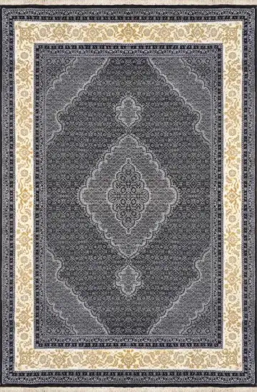 Ковёр Mahi 1845 — чёрный и кремовый, с медальоном