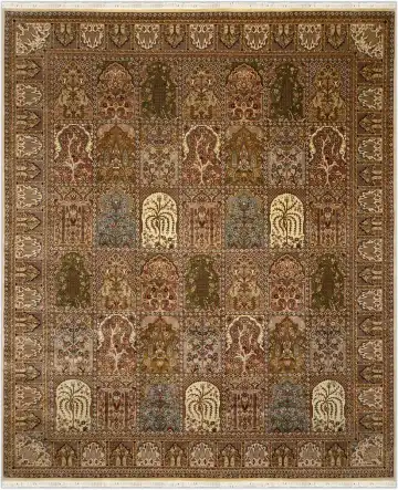 Ковёр Paradise Garden 1851 — бежевый и коричневый, сюжетный рисунок