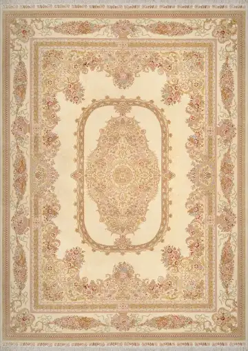 Ковёр Aubusson 1864 — кремовый и коричневый, с медальоном