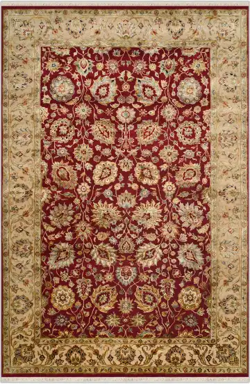 Ковёр Rajastan 1866 — бордовый и кремовый, растительный рисунок