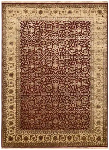 Ковёр Rajastan 1871 — коричневый и кремовый, растительный рисунок