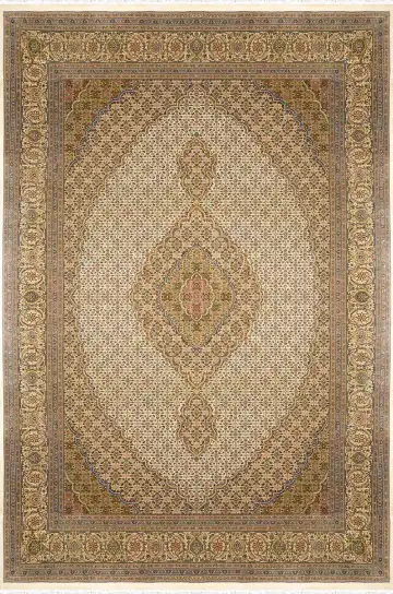 Ковёр Mahi 1875 — коричневый и золотистый, с медальоном